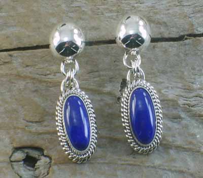 Artie Yellowhorse Native American Lapis Earrings